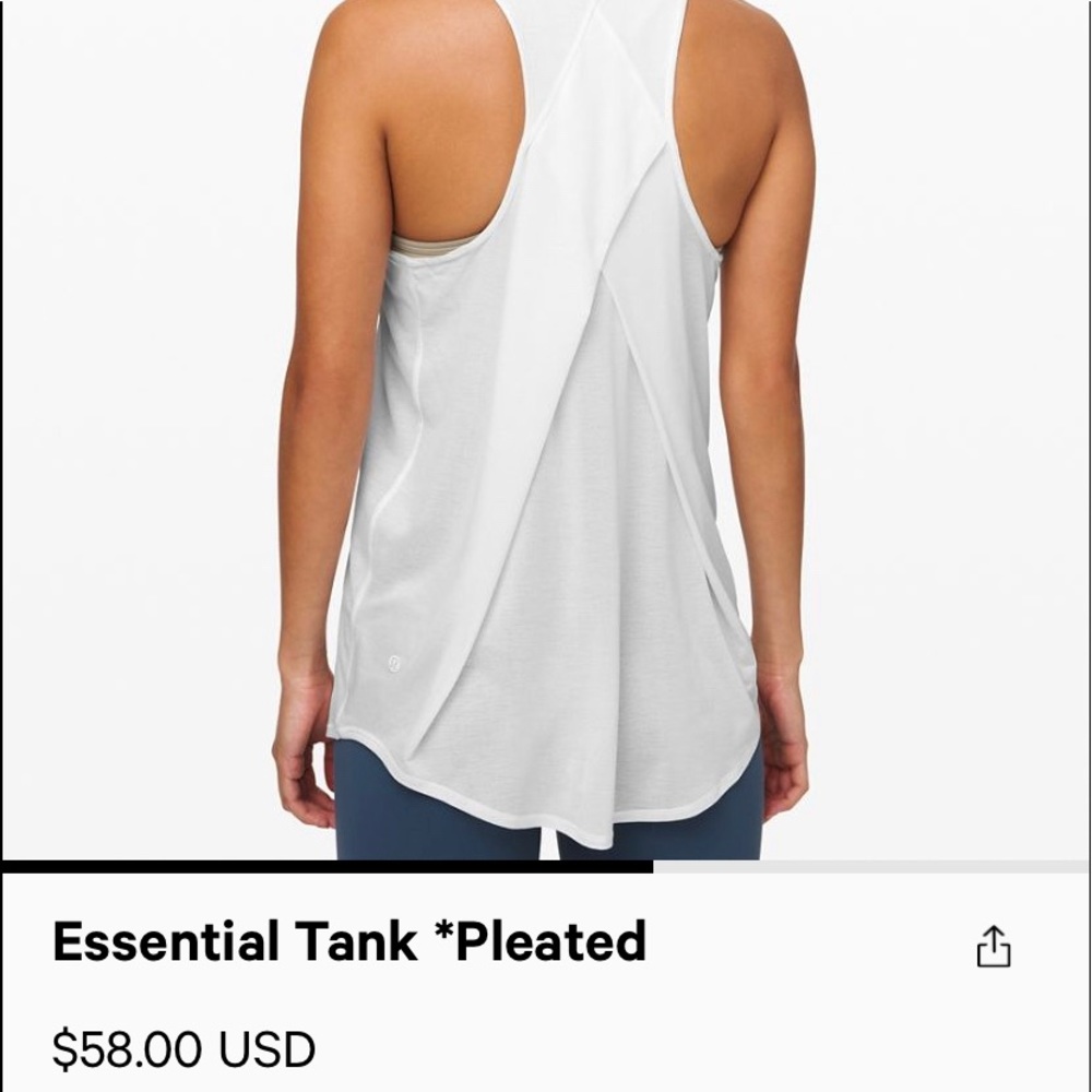 Lululemon Essential Tank Pleated-Azalea Pink
